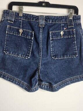 Vintage Y2K Tommy Hilfiger Jean Shorts Womens 8 Cotton Contrast Stitch Vacation